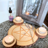 Wooden Pentacle Altar - Large