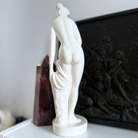 Bathing Nude Woman Classical Art Glossy Ivory-White Statue