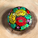 Hand-Painted Petrykivka Dish: Authentic Ukrainian Folk Art in Vintage Style