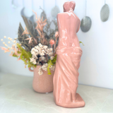 Vintage Aphrodite Venus Goddess Statue - Glossy Blush Pink Ceramic